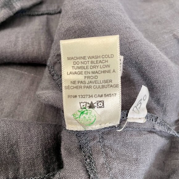 Cloth & Stone 100% Linen Short Sleeve Button Up Shirt, Stone Grey, Size M - Picture 8 of 8